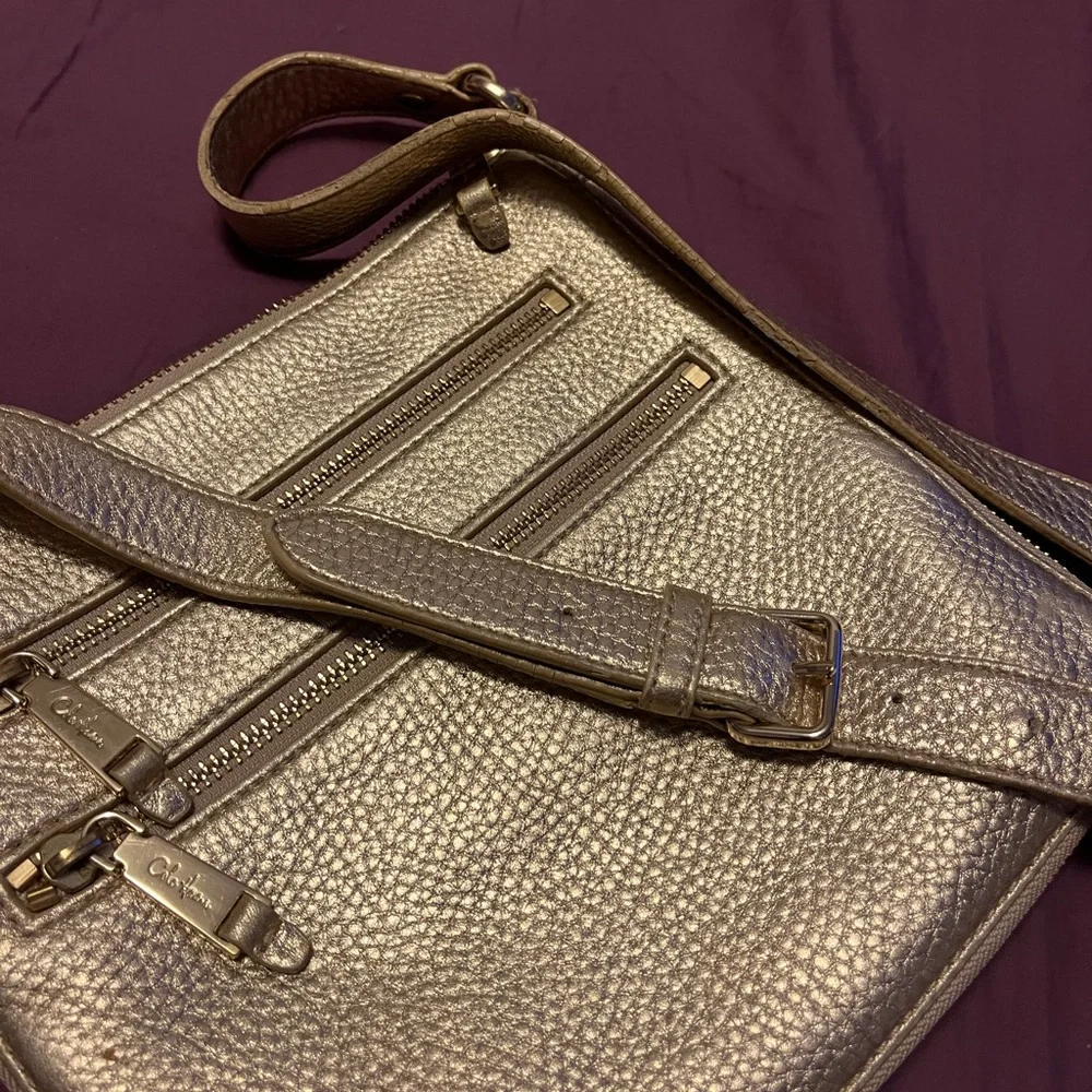 Leather Cole Haan Gold Crossbody (Expandable) Purse - Picture 5 of 9